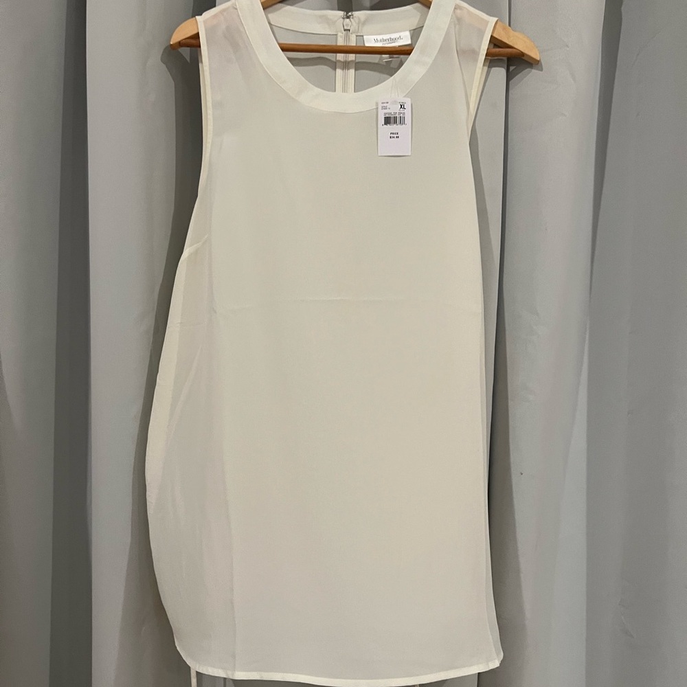NWT; Motherhood Maternity; cream colored blouse